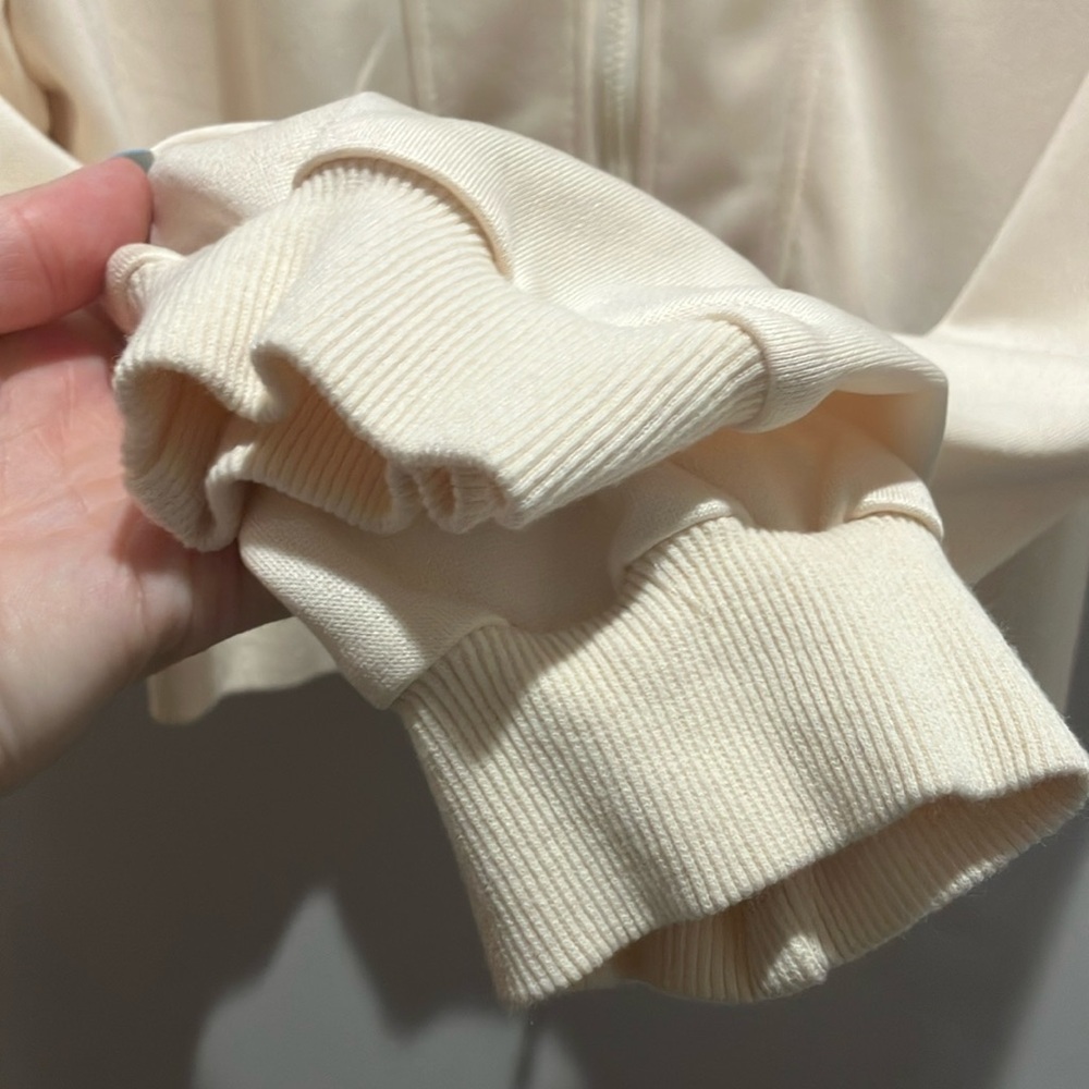 Cream Cropped Hoodie - Picture 4 of 5